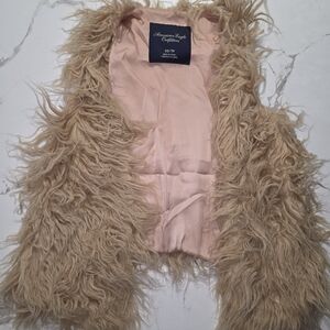 American Eagle Outfitters Tan Faux Fur Vest